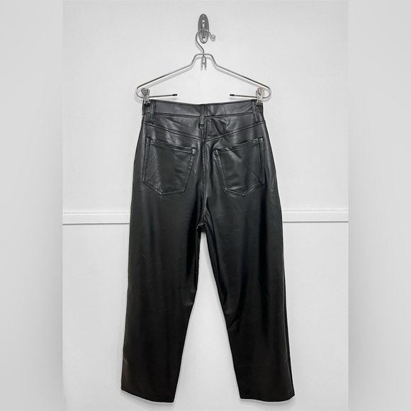Abercrombie & Fitch The Ankle Straight Ultra High Rise Vegan Leather Pants - Picture 6 of 10